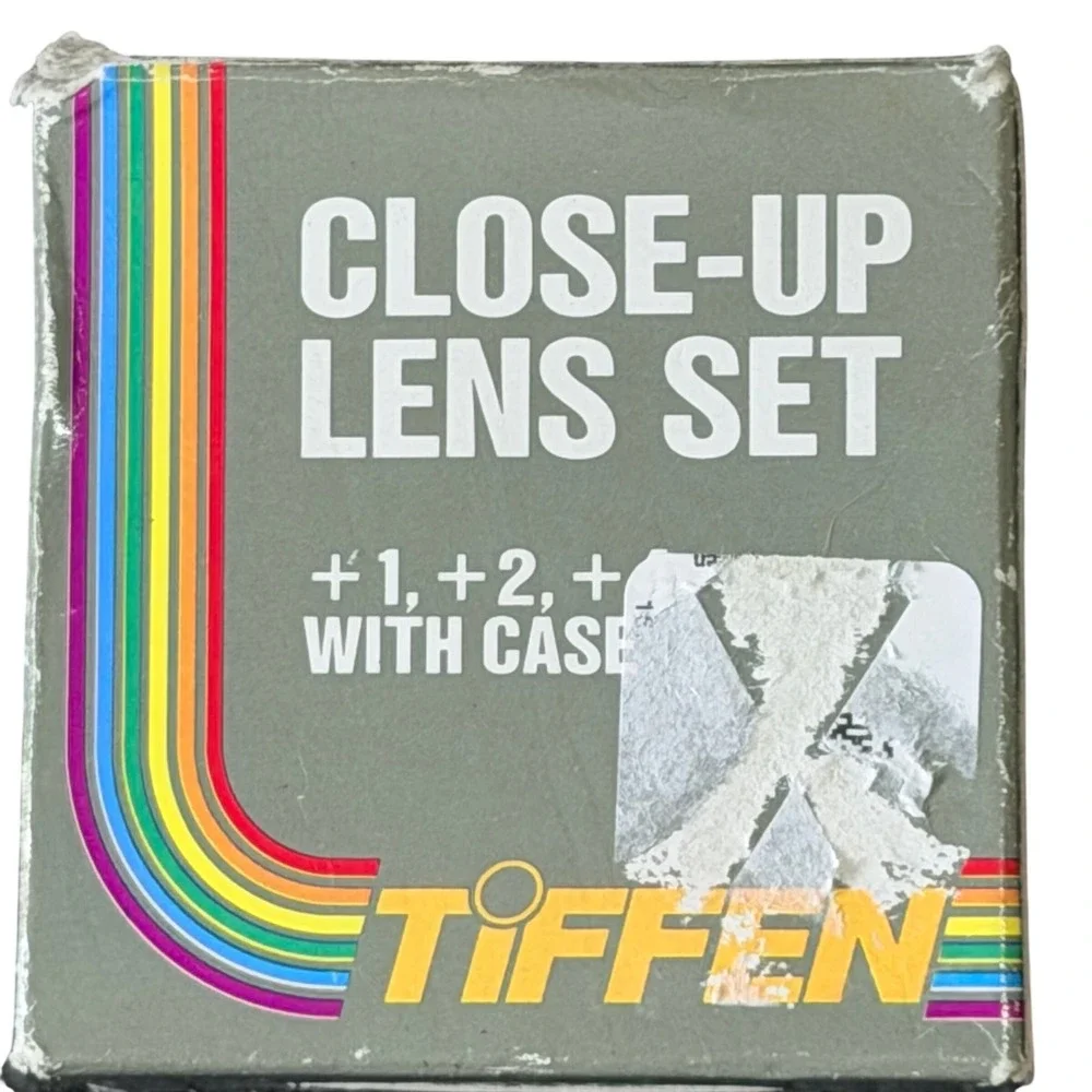 Tiffen 49mm Close-Up Lens Set +1 +2 +4 Macro Filter Kit with Case Vintage Glass